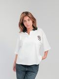 white polo croped fit