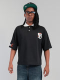 black polo croped fit