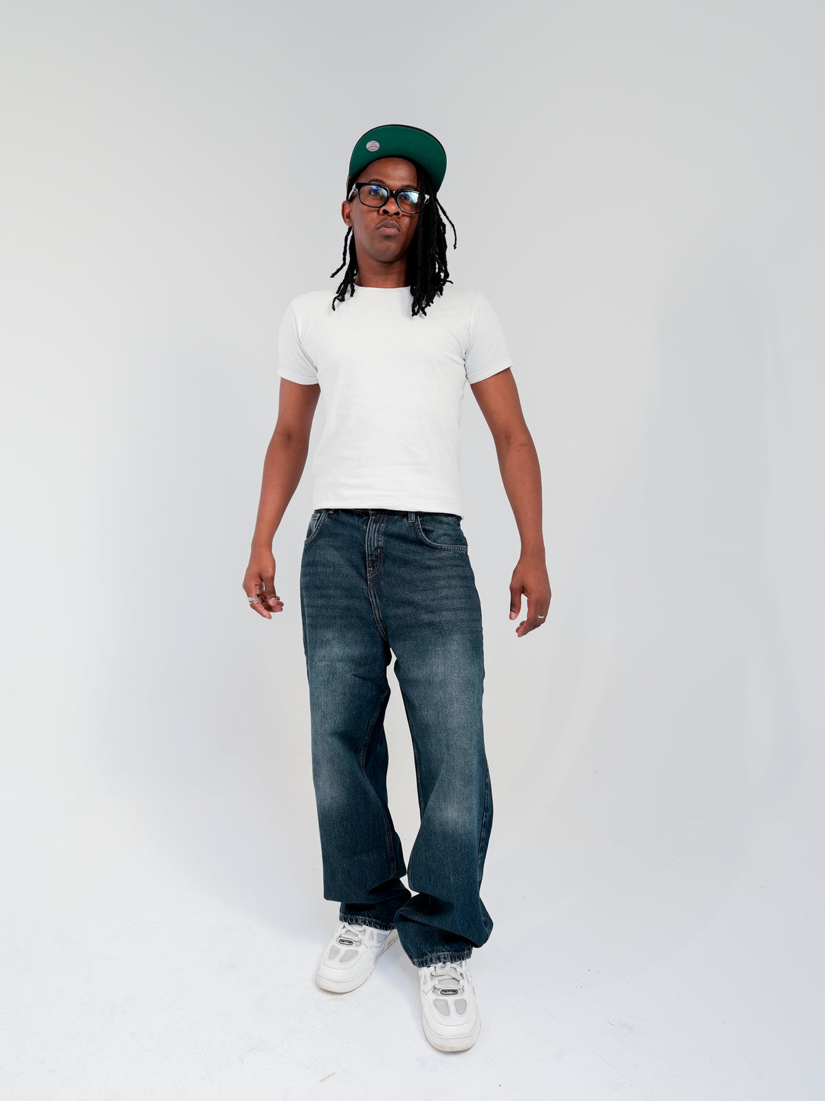 petrol blue jeans (acid wash)