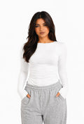 White basic longsleeved top