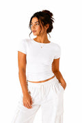 White Basic shortsleeved top